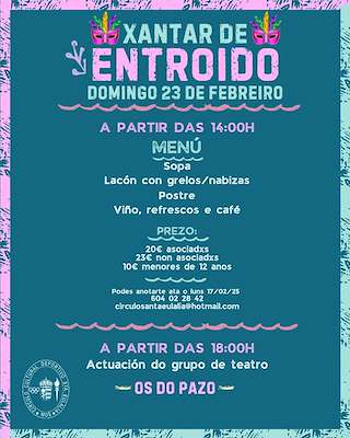 Fechas, información, programa, cartel, imágenes, mapa y ubicación de Xantar de Entroido  en  Mos