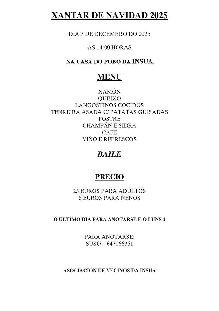Comida de Navidad de Insua en Ponte Caldelas