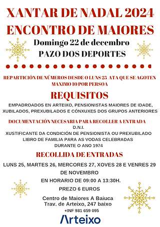 Fechas, información, programa, cartel, imágenes, mapa y ubicación de Xantar de Nadal - Encontro de Maiores  en  Arteixo