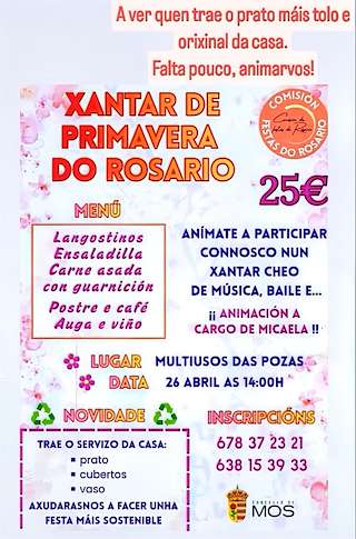 Fechas, información, programa, cartel, imágenes, mapa y ubicación de Xantar de Primavera do Rosario (2026)  en  Mos