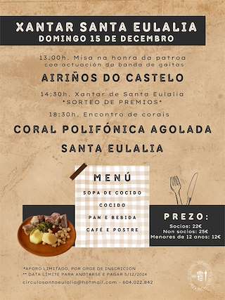 Fechas, información, programa, cartel, imágenes, mapa y ubicación de Xantar de Santa Eulalia  en  Mos