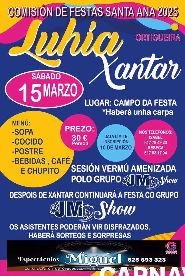 Xantar do Entoido de Luhía en Ortigueira