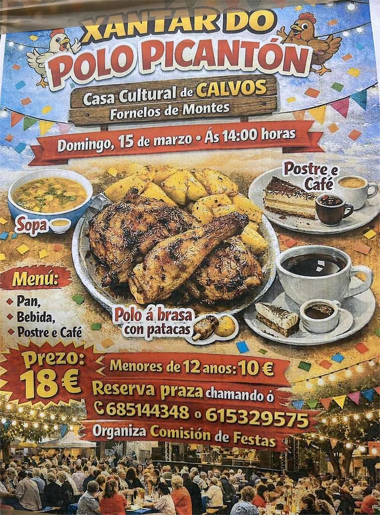 Xantar do Polo Picantón de Calvos  en Fornelos de Montes