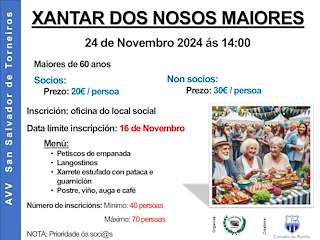 Fechas, información, programa, cartel, imágenes, mapa y ubicación de Xantar dos Nosos Maiores  en  O Porriño