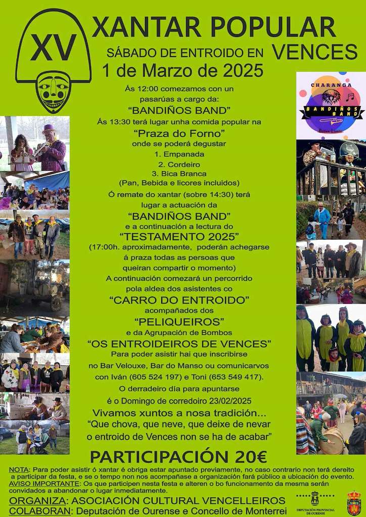 XV Xantar e Entroido de Vences  en Monterrei