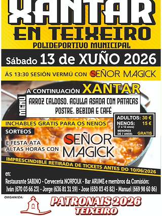 Fechas, información, programa, cartel, imágenes, mapa y ubicación de Xantar en Teixeiro  (2026)  en  Curtis