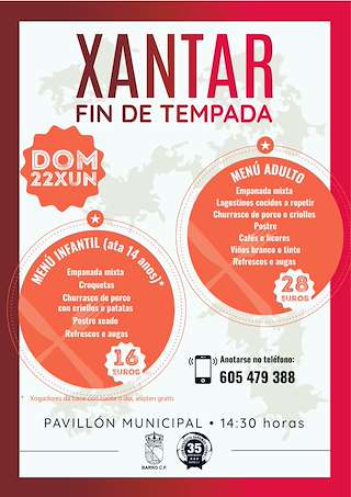 Fechas, información, programa, cartel, imágenes, mapa y ubicación de Xantar Fin de Tempada do Barro C.F. 