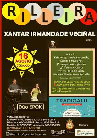 Fechas, información, programa, cartel, imágenes, mapa y ubicación de Xantar Irmandade Veciñal Rilleira  en  Barreiros