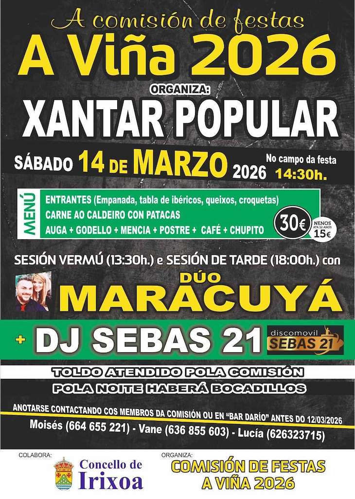 Xantar Popular de A Viña  en Irixoa