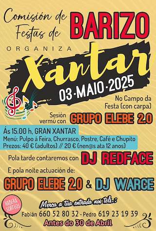 Fechas, información, programa, cartel, imágenes, mapa y ubicación de Xantar Popular de Barizo  en  Malpica de Bergantiños