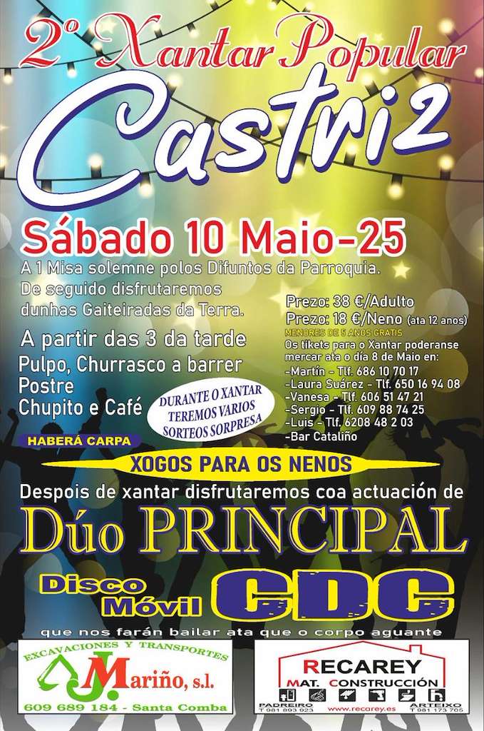 II Xantar Popular de Castriz (2025) en Santa Comba