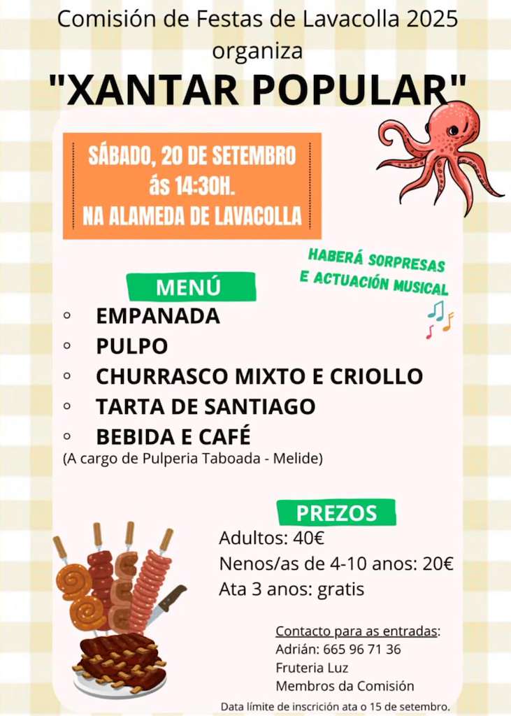 Xantar Popular de Lavacolla en Santiago de Compostela