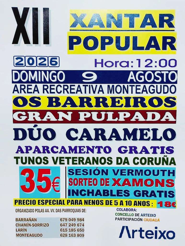 XII Xantar Popular de Monteagudo (2026) en Arteixo