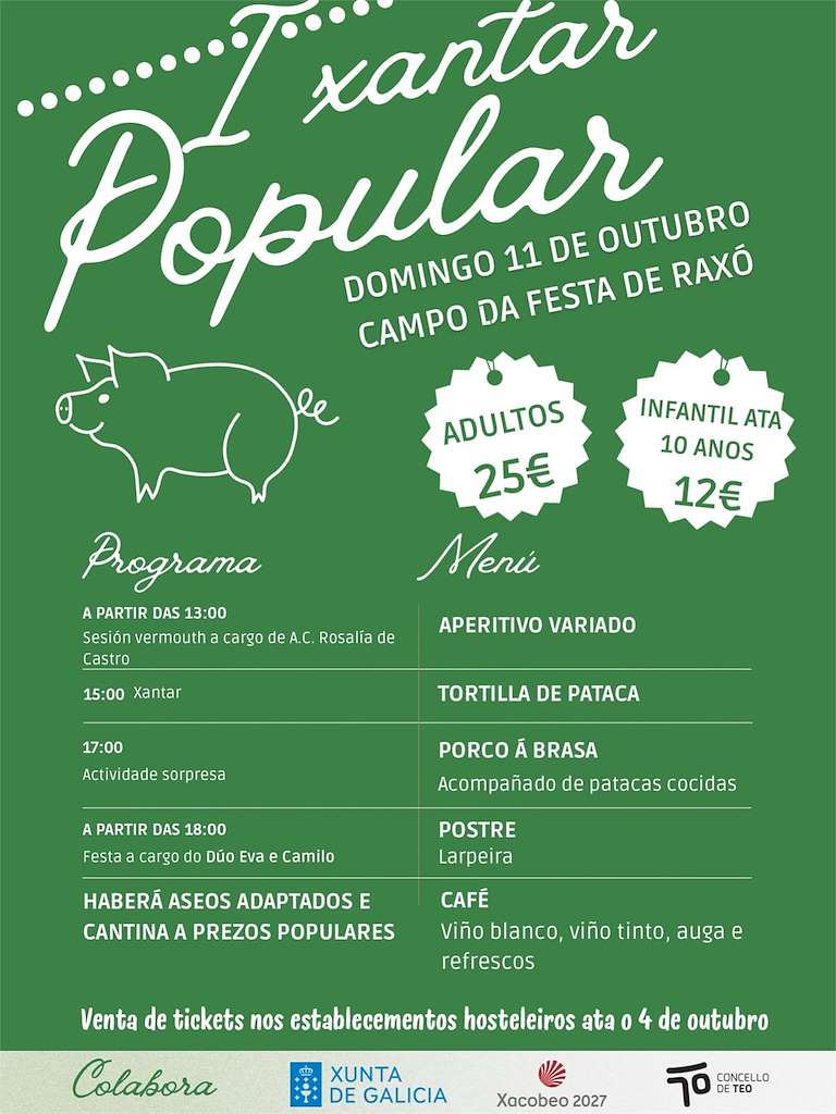 I Xantar Popular de Raxó (2026) en Teo