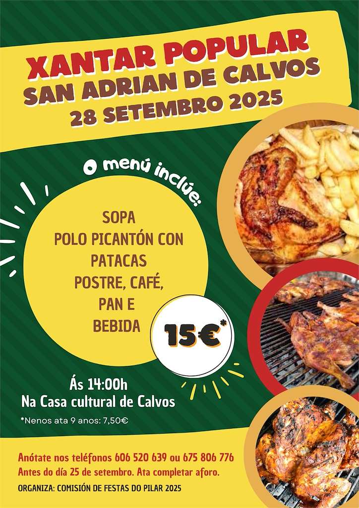 Xantar Popular de San Adrián de Calvos en Fornelos de Montes