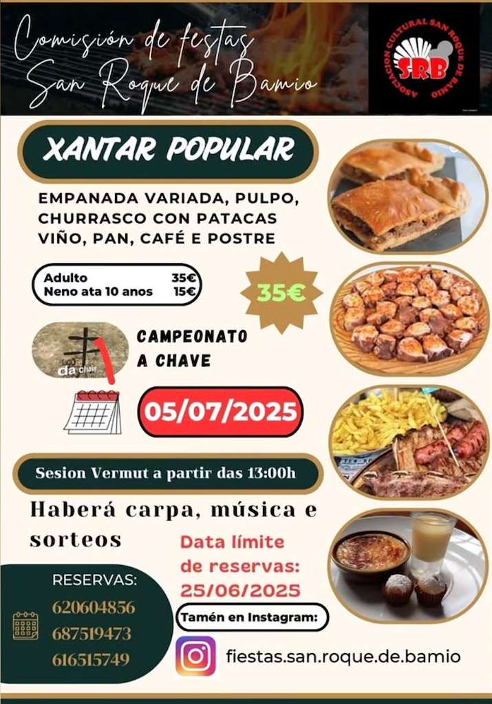 Xantar Popular de San Roque de Bamio en Vilagarcía de Arousa