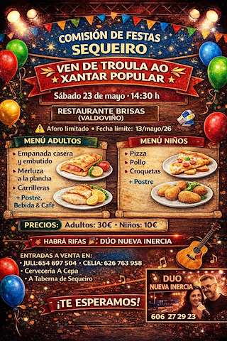 Fechas, información, programa, cartel, imágenes, mapa y ubicación de Xantar Popular de Sequeiro (2026)  en  Valdoviño