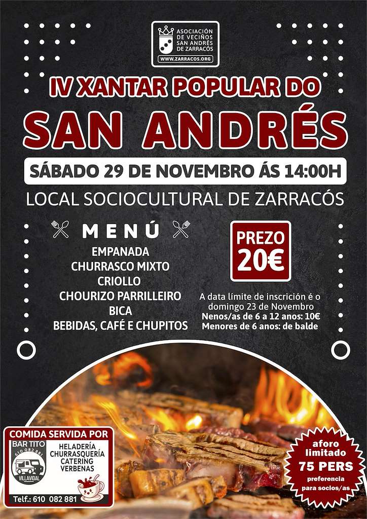 IV Xantar Popular do San Andrés de Zarracós (2025) en A Merca
