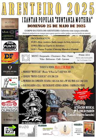 Fechas, información, programa, cartel, imágenes, mapa y ubicación de I Xantar Popular Xuntanza Moteira de Arenteiro  en  O Carballiño