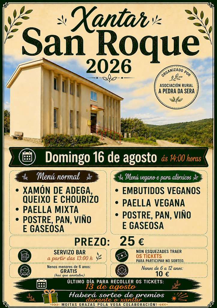 Xantar San Roque de A Pedra da Seara (2026) en Cartelle