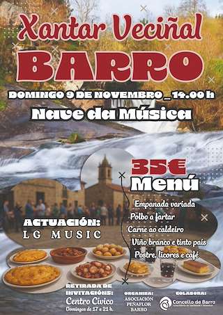 Fechas, información, programa, cartel, imágenes, mapa y ubicación de Xantar Veciñal  (2025)  en  Barro