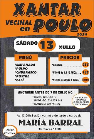 Fechas, información, programa, cartel, imágenes, mapa y ubicación de Xantar Veciñal de Poulo  en  Ordes