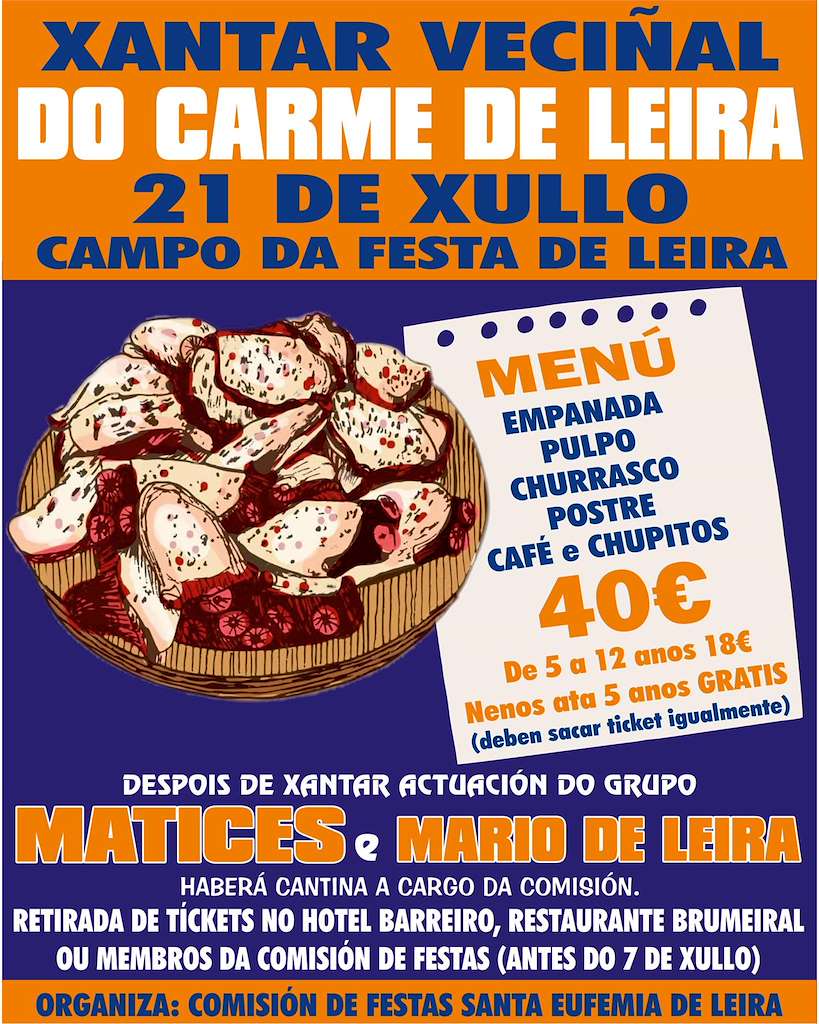 Xantar Veciñal do Carme de Leira en Ordes