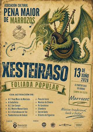 Fechas, información, programa, cartel, imágenes, mapa y ubicación de Xesteiraso - Foliada Popular (2026)  en  Santiago de Compostela