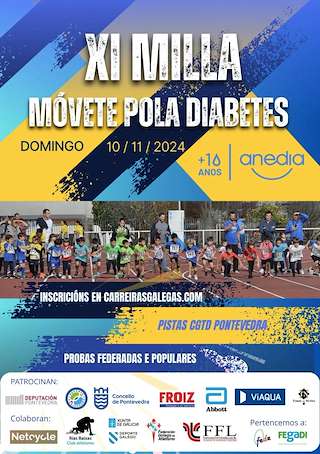 XII Milla Solidaria Anedia - Móvete Pola Diabetes en Pontevedra