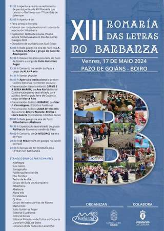 XV Romaría das Letras no Barbanza (2026) en Boiro