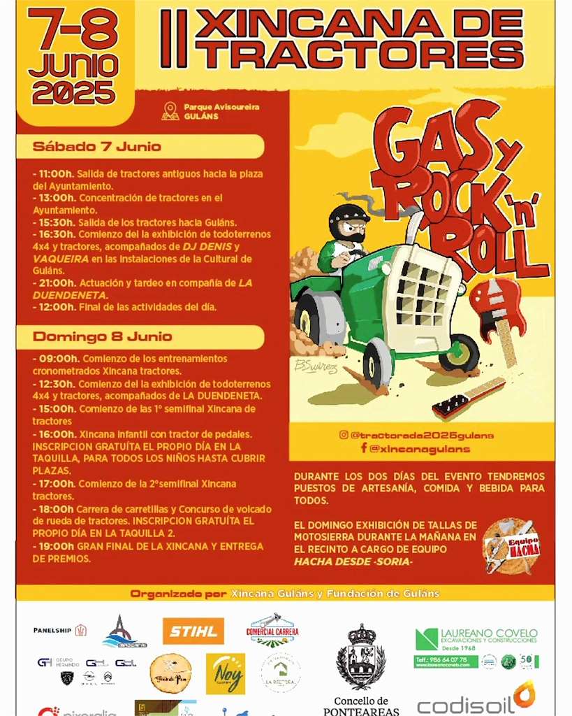 II Xincana de Tractores de Guláns en Ponteareas