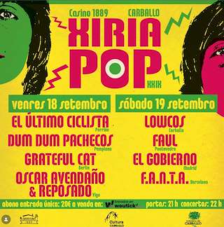 Fechas, información, programa, cartel, imágenes, mapa y ubicación de Xiriapop (2026) en Carballo