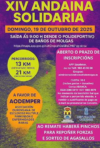 XV Andaina Solidaria (2026) en Baños de Molgas