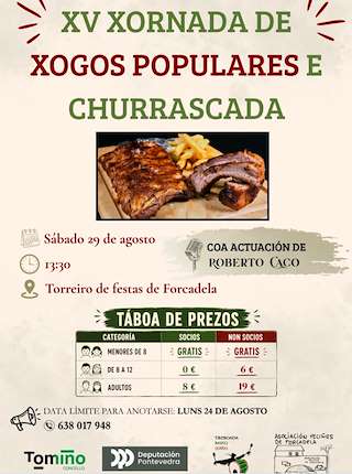 Fechas, información, programa, cartel, imágenes, mapa y ubicación de XV Xornada de Xogos Populares e Churrascada de Forcadela (2026)  en  Tomiño