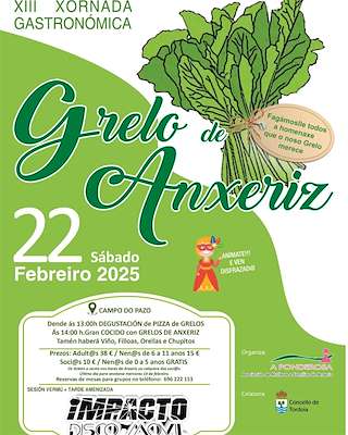 Fechas, información, programa, cartel, imágenes, mapa y ubicación de XIII Xornada Gastronómica do Grelo de Anxeriz  en  Tordoia