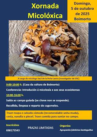 Fechas, información, programa, cartel, imágenes, mapa y ubicación de Xornada Micolóxica (2025)  en  Boimorto