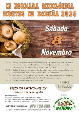 Fechas, información, programa, cartel, imágenes, mapa y ubicación de IX Xornada Micolóxica de Baroña  en  O Porto do Son