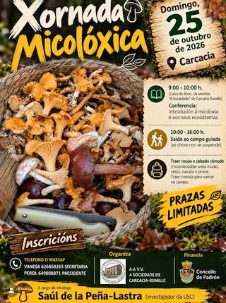 Fechas, información, programa, cartel, imágenes, mapa y ubicación de Xornada Micolóxica de Carcacía (2026)  en  Padrón