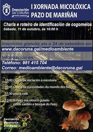 Fechas, información, programa, cartel, imágenes, mapa y ubicación de I Xornada Micolóxica Pazo de Mariñán (2025)  en  Bergondo