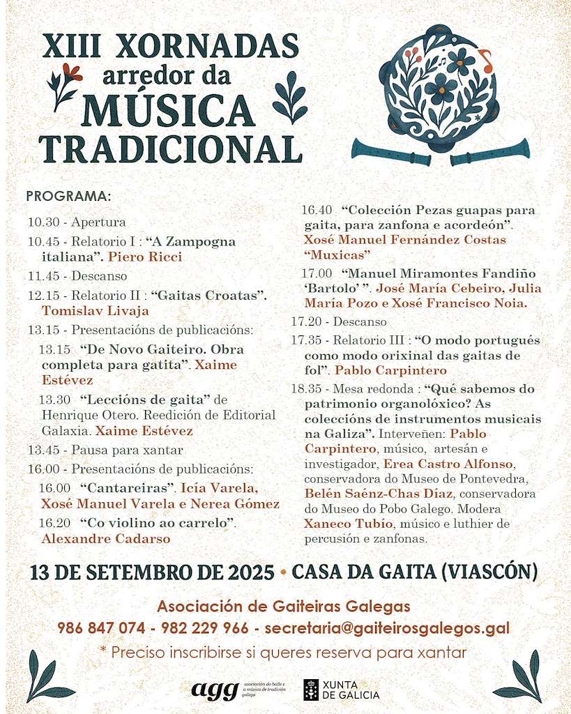 XIII Xornadas Arredor da Música Tradicional (2025) en Cerdedo-Cotobade