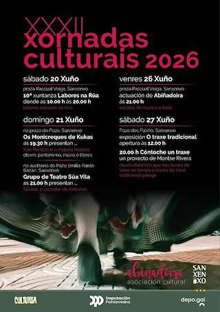 Fechas, información, programa, cartel, imágenes, mapa y ubicación de XXXII Xornadas Culturais (2026) en Sanxenxo