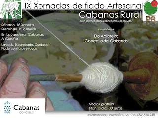 Fechas, información, programa, cartel, imágenes, mapa y ubicación de IX Xornadas de Fiado Artesanal   en  Cabanas