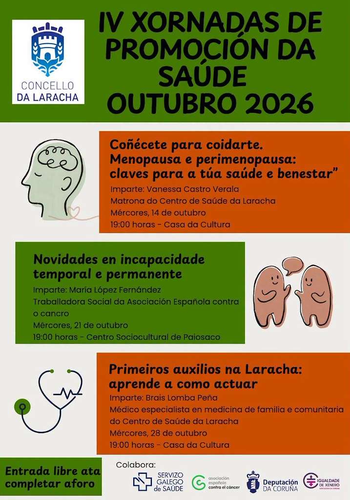 IV Xornadas de Promoción da Saúde (2026) en A Laracha