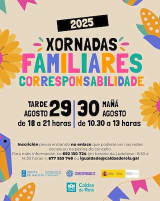 Fechas, información, programa, cartel, imágenes, mapa y ubicación de Xornadas Familiares de Corresponsabilidade  en  Caldas de Reis