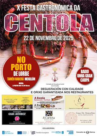 Fechas, información, programa, cartel, imágenes, mapa y ubicación de Xornadas Gastronómicas da Centola de Lorbé (2025) en Oleiros