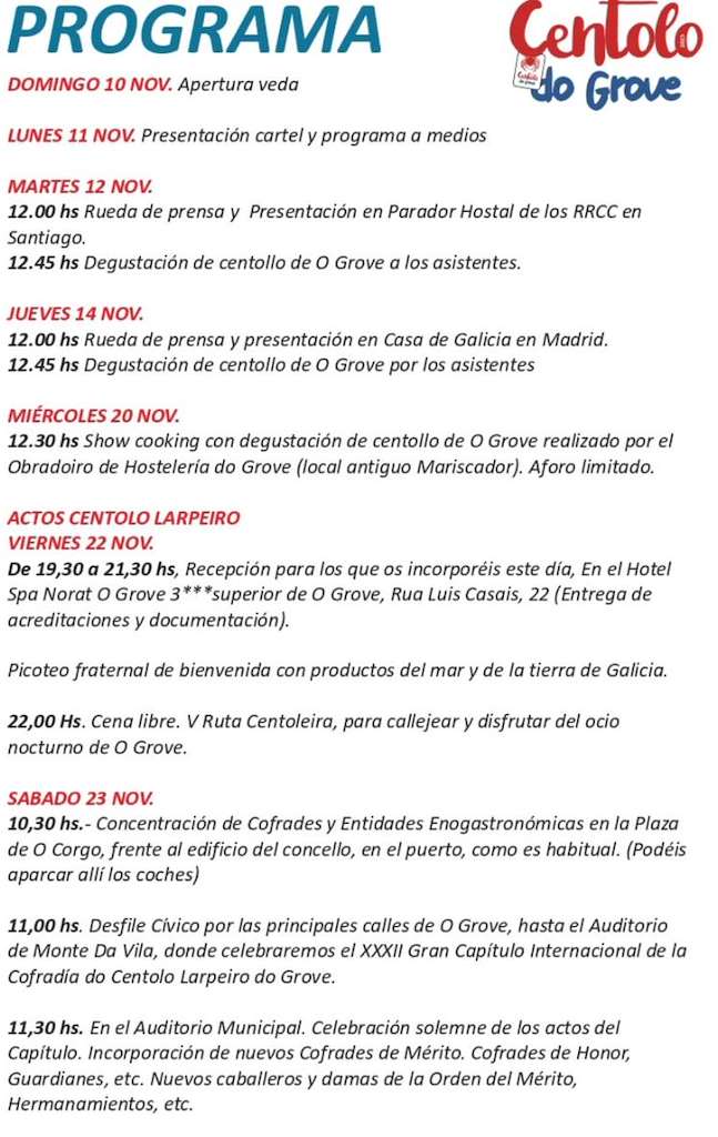 XXII Xornadas Gastronómicas da Centola en O Grove
