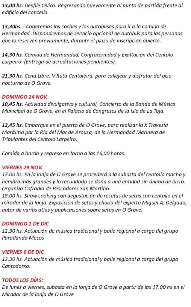 XXII Xornadas Gastronómicas da Centola en O Grove