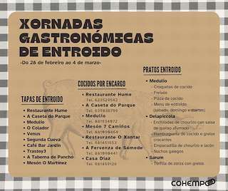 Fechas, información, programa, cartel, imágenes, mapa y ubicación de III Xornadas Gastronómicas de Entroido  en  As Pontes de García Rodríguez
