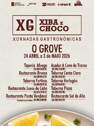 Fechas, información, programa, cartel, imágenes, mapa y ubicación de Xornadas Gastronómicas de Xiba e Choco (2026)  en  O Grove