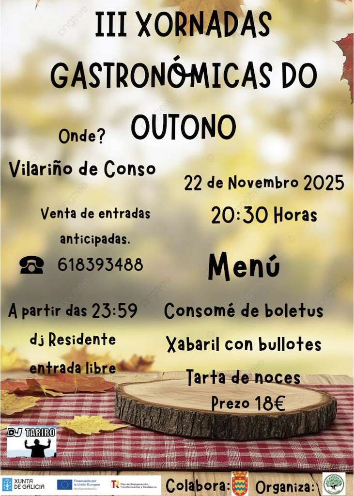 III Xornadas Gastronómicas do Outono  (2025) en Vilariño de Conso